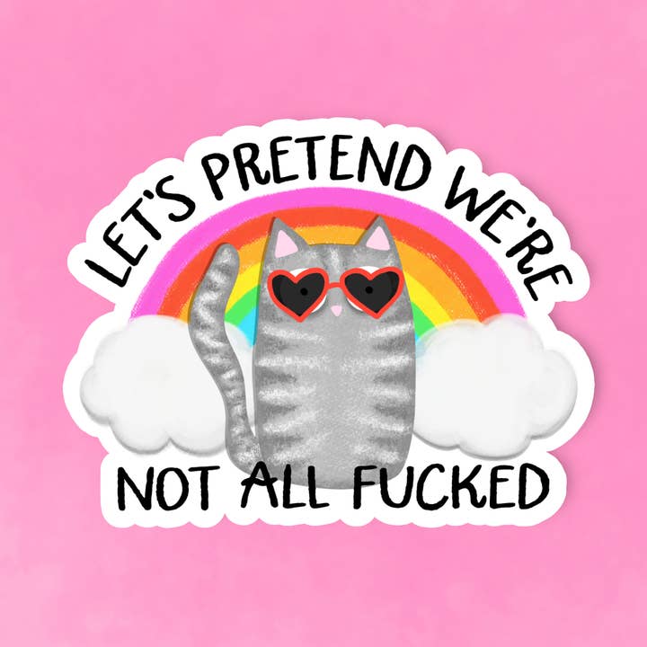 Dark humor sticker , Funny cat sticker, Laptop sticker for wholesale by Radical Buttons