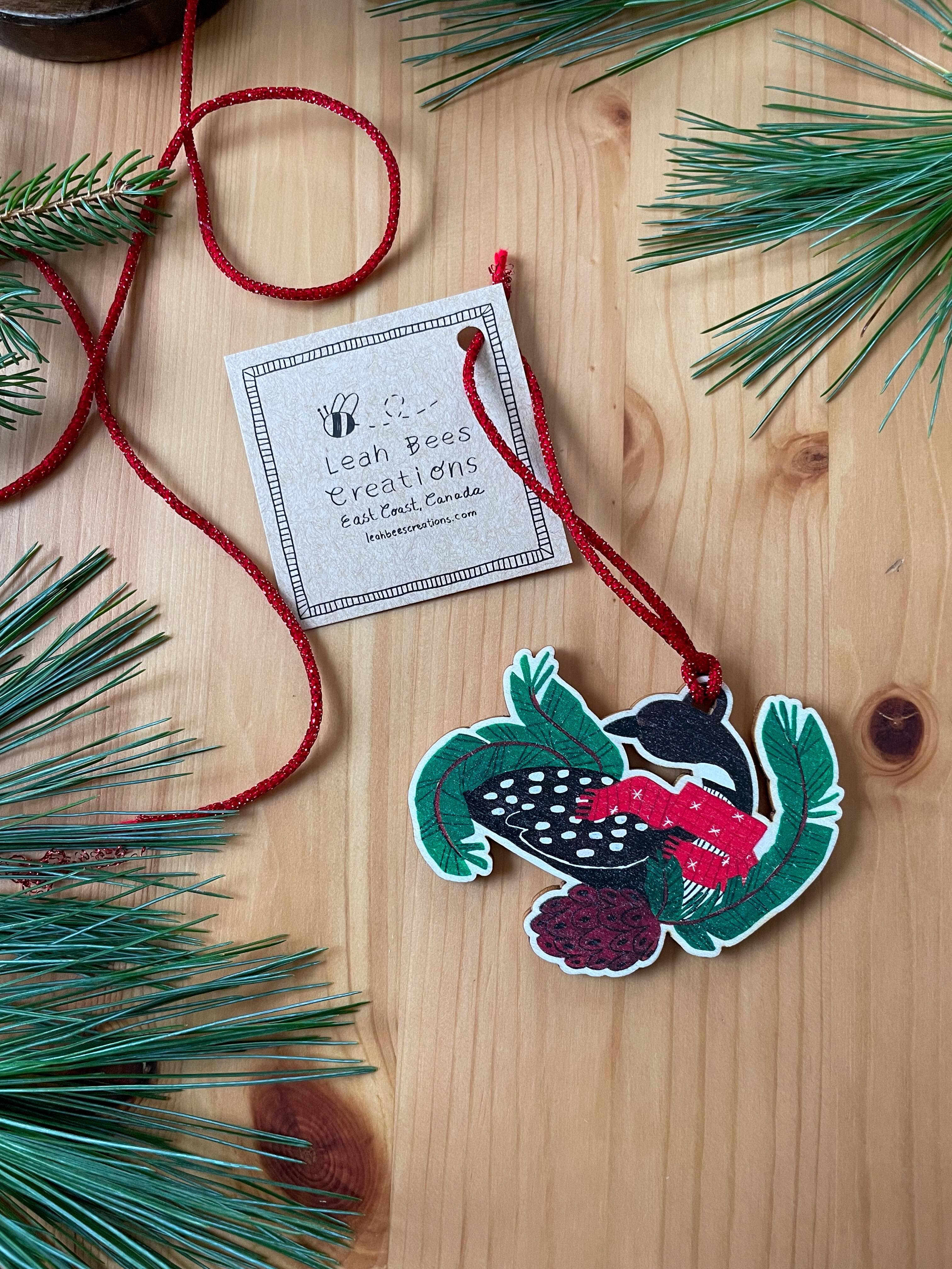 Leah Bees Creations - Wholesale Ornament - Christmas Loon - Wooden Christmas Tree Ornament3