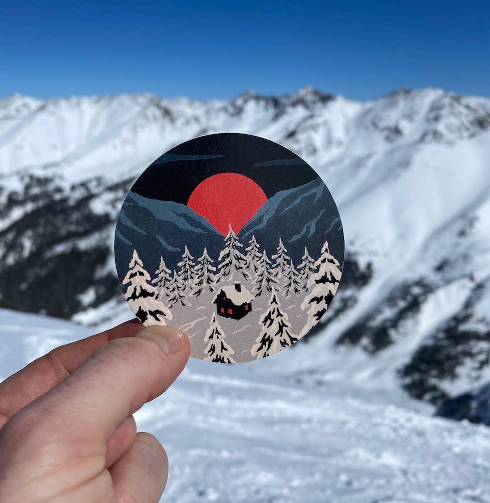 Sticker Art - Wholesale Sticker - Winter Cabin Snow Sticker1