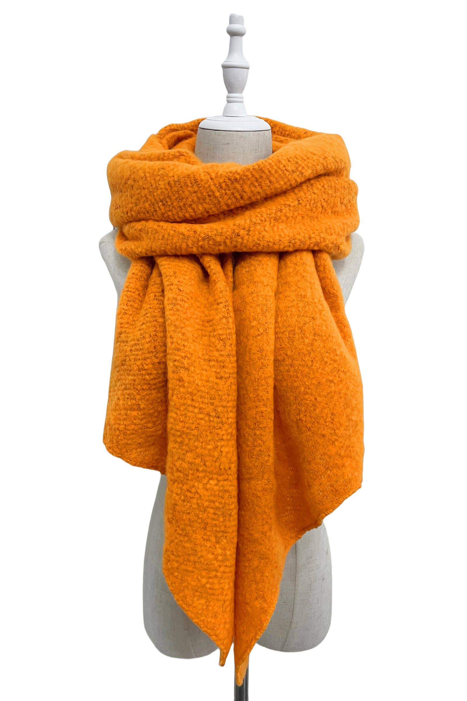 Fashion Scarf World - Wholesale Scarf - Women's - Plain Boucle Diagonal Edge Wool Scarf65
