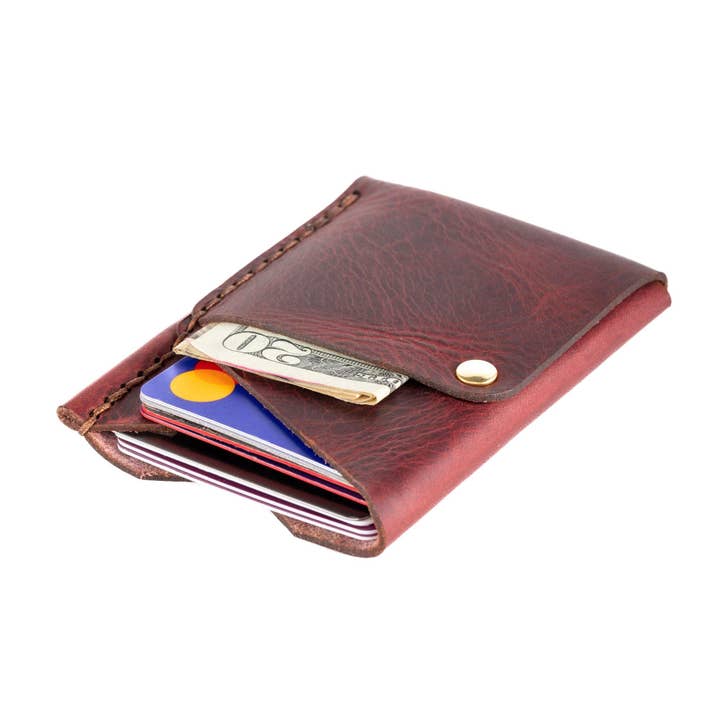 Espacio Handmade - Wholesale Wallet - Men's - Big Spender Leather Wallet – Sangria - Minimalist EDC4