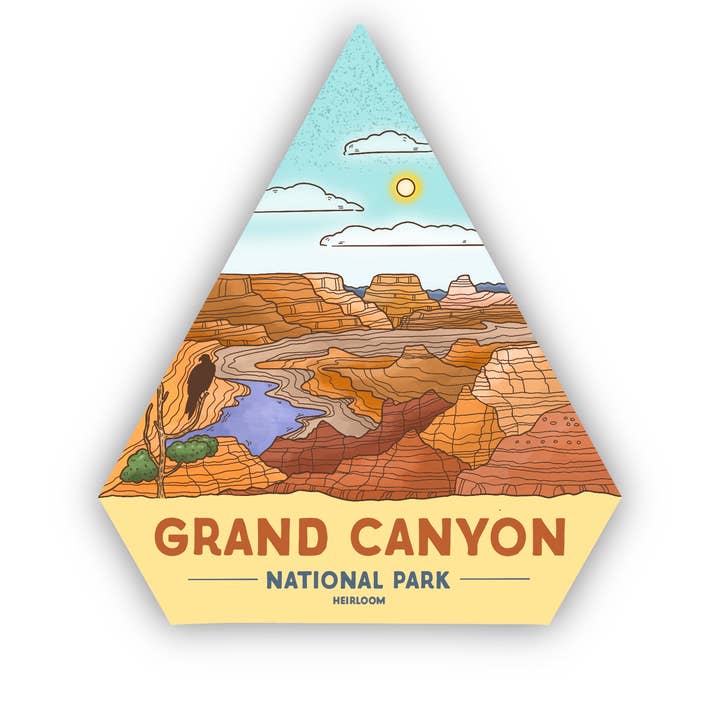 Autocollant du parc national du Grand Canyon - Arizona pour la vente par Heirloom Design Co.