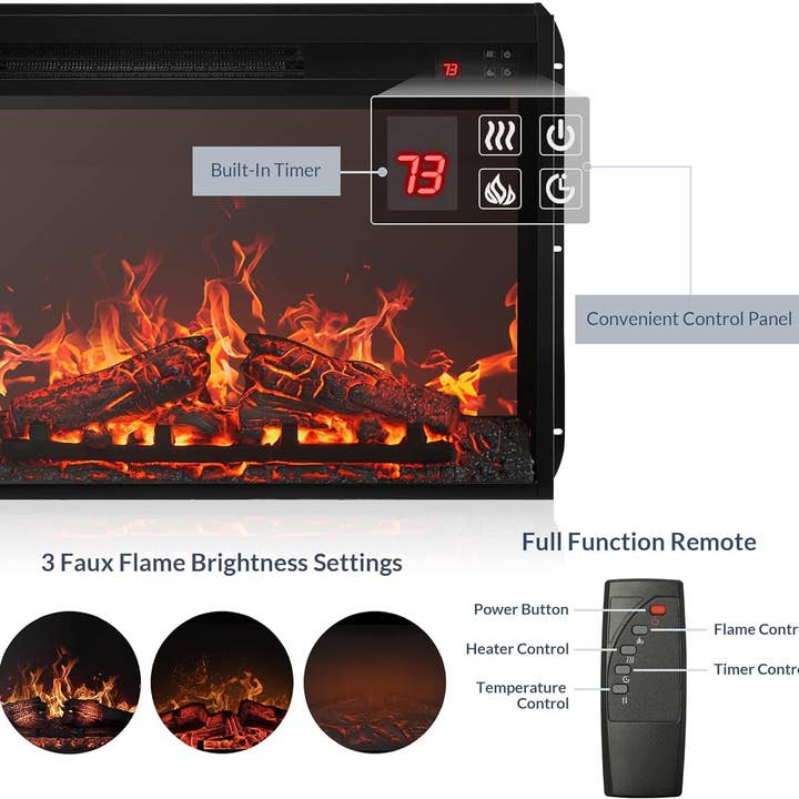 58 Inch Farmhouse TV Stand With Electric Fireplace Grey for wholesale on Faire5