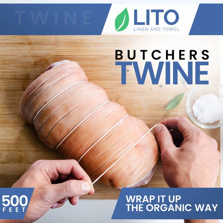 LITO Linen and Towel - Wholesale Twine - Organic Cotton Kitchen/Butcher's Twine 15 PLY 500 Feet
