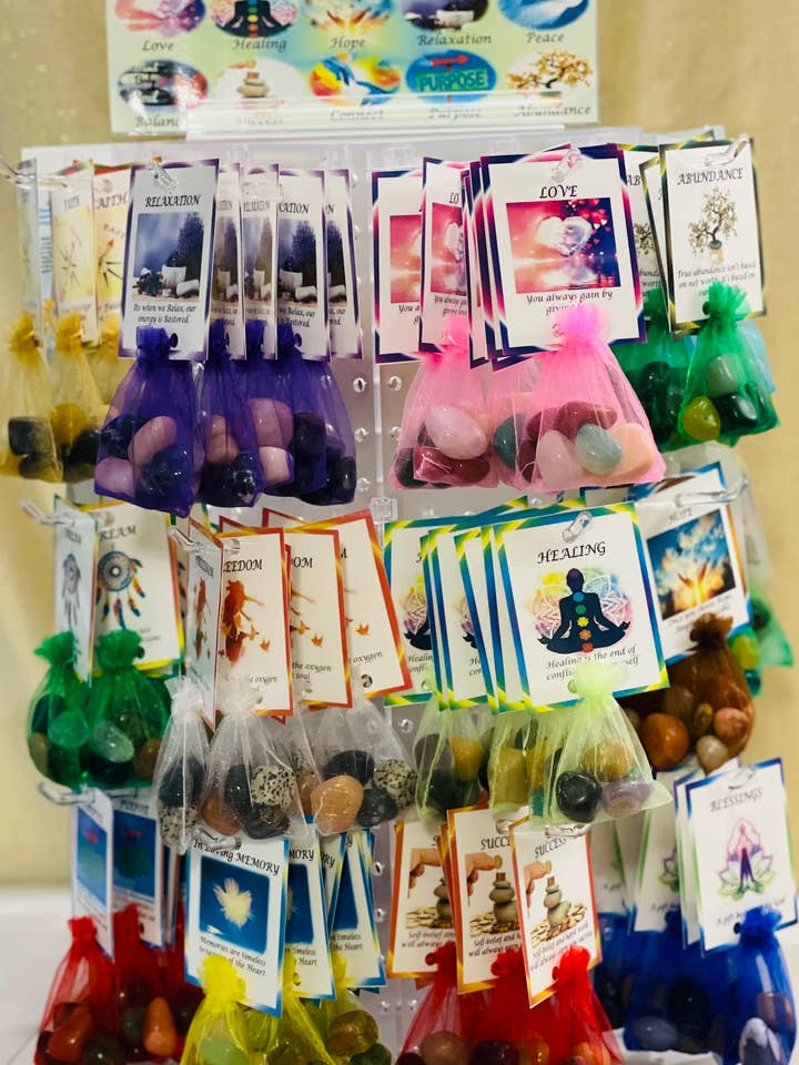 Case of 24 Crystal Healing Bags  for wholesale by VPS Stones Inc.