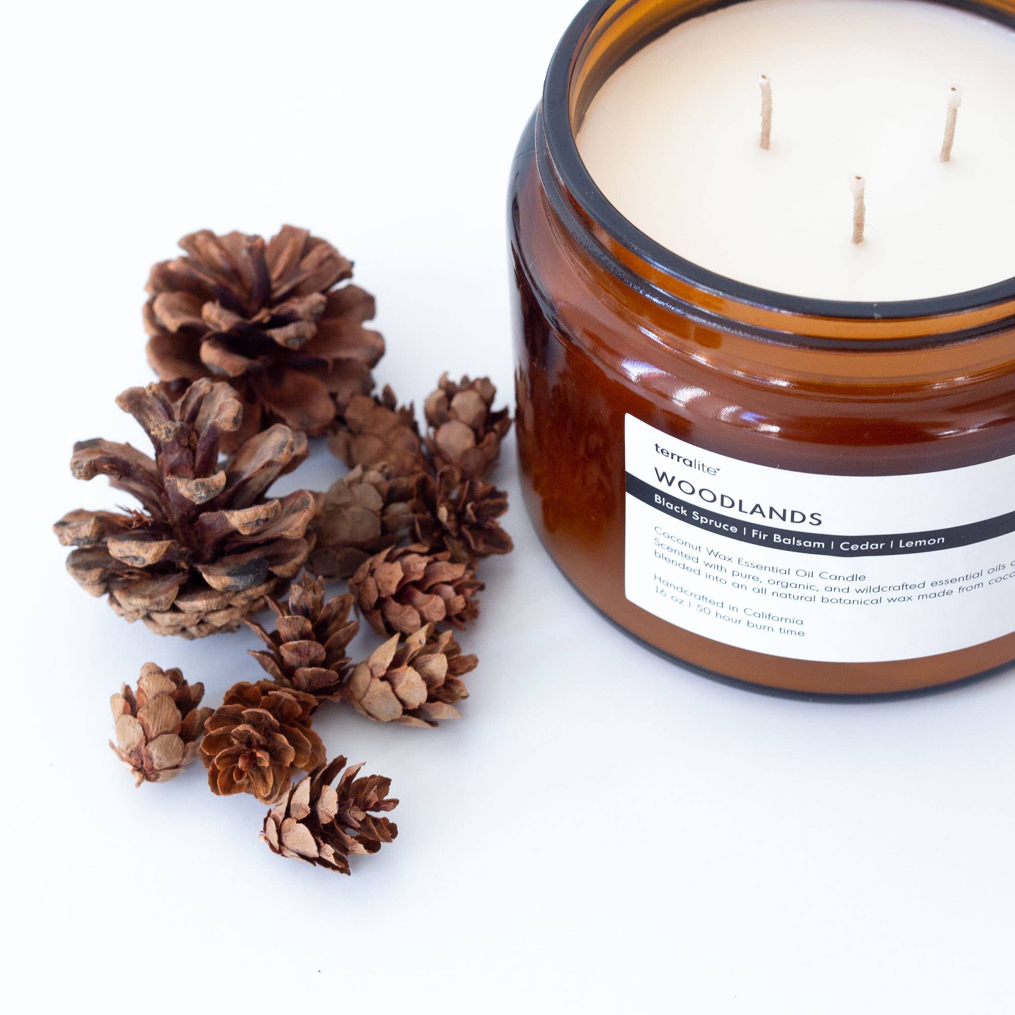 Terralite - Vente Bougie en bocal - WOODLANDS - bougie huile essentielle1