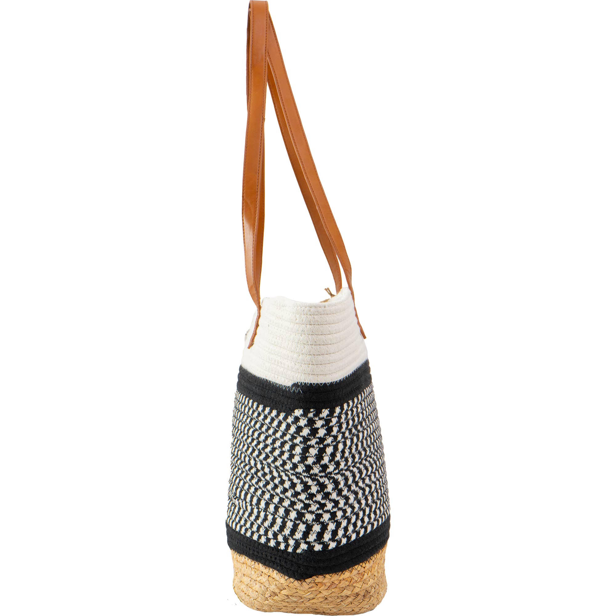 Magid - Wholesale Draagtas - Dames - Magid Natuurlijke Katoenen Geweven & Imitatie Leren Schoudertas13