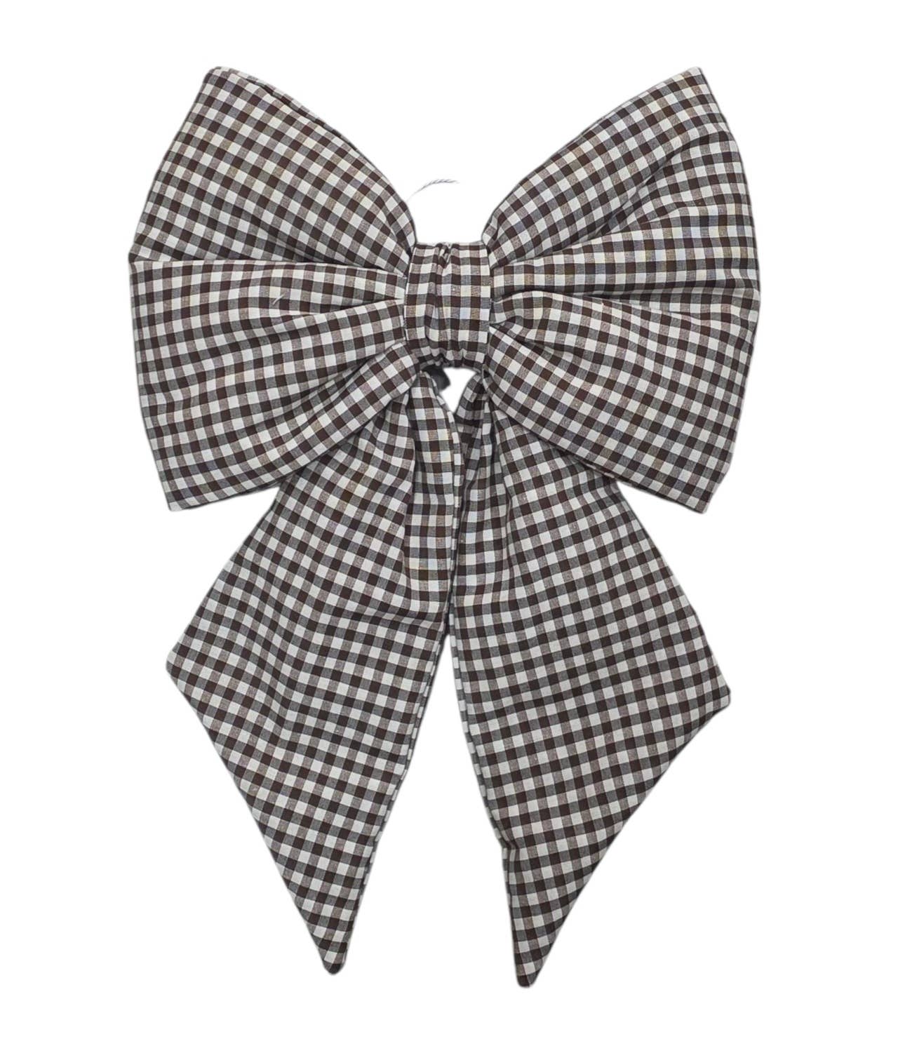 Lunaria Lab - Wholesale Christmas Decoration - Padded Cotton Bow with Checkered Pattern 35x50 cm2