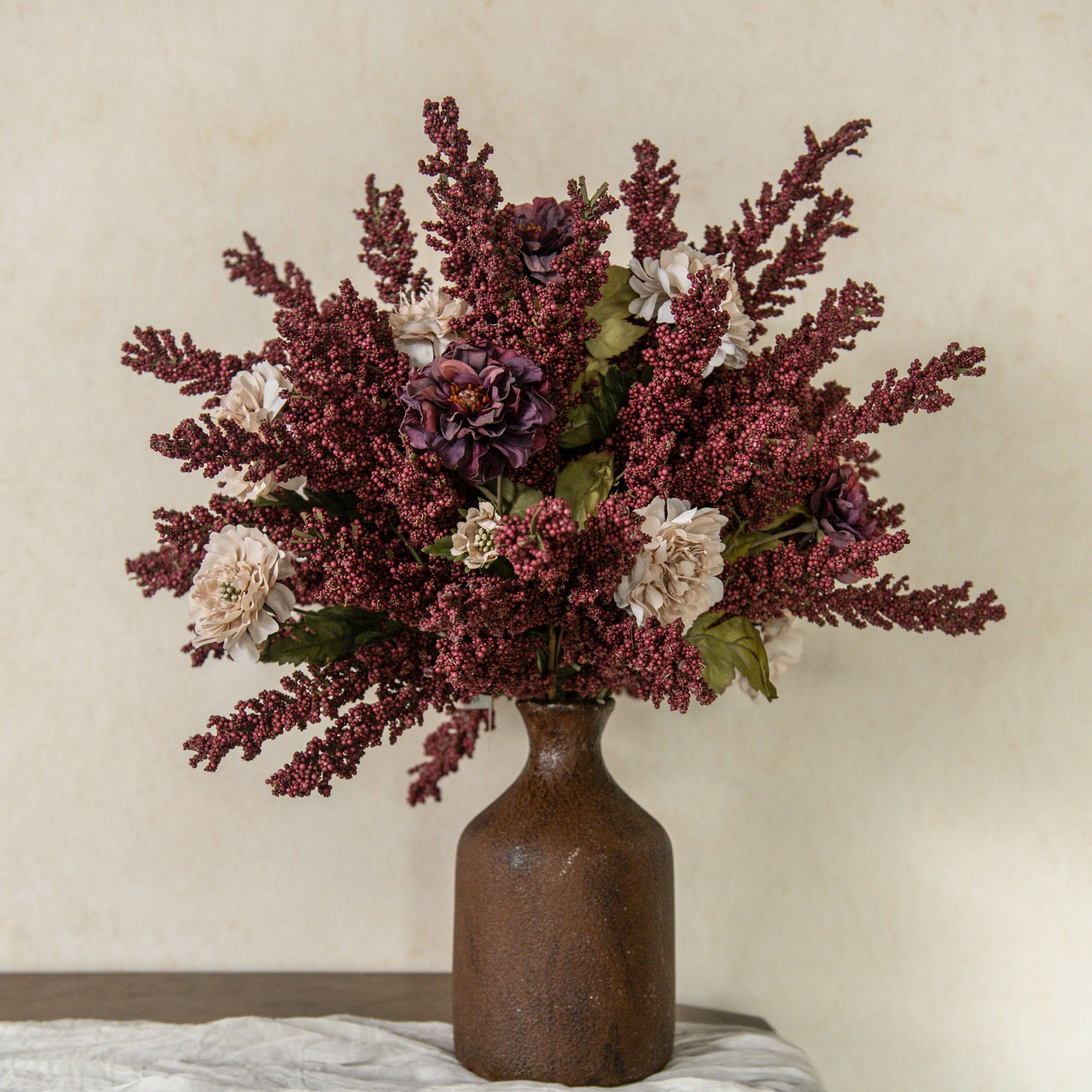 Ragon House - Wholesale Artificial Flowers - 25.5" AUTUMN CREAM SCABIOSA SPRAY2