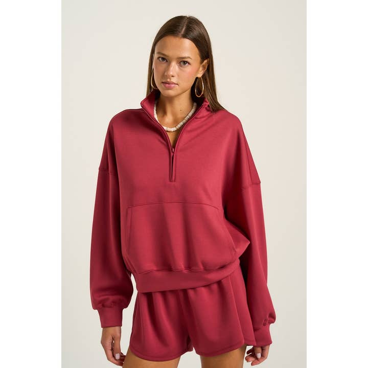 The GREii - Wholesale Sweatshirt - Women's - Mock Neck Half Zip Up Sweatshirt38