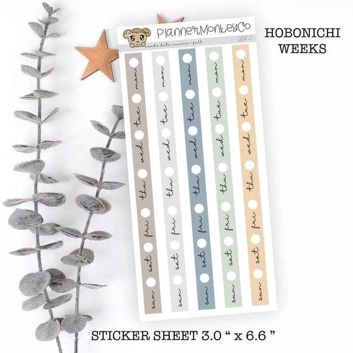 HOF.7 | Bandes de couverture de date Hobonichi Weeks " Automne " pour la vente par Plannermonkeyco
