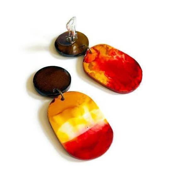 Boucles d'oreilles à clip Ombre pour l'automne pour la vente par Sassy Sacha Jewelry