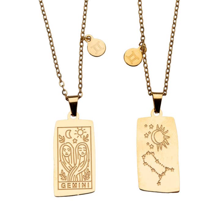 Down To Earth - Vente Colliers à pendentif - Carte de tarot Zodiac et collier d'astrologie4