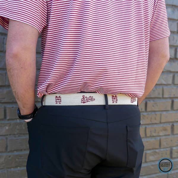 Roostas – Cinto - Unissexo por atacado – Cinto de Agulha Cinzento do Estado do Mississippi3