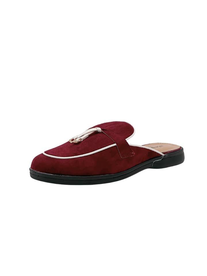 camel Suede mules with rope and metal detail QQ-247 for wholesale on Faire4