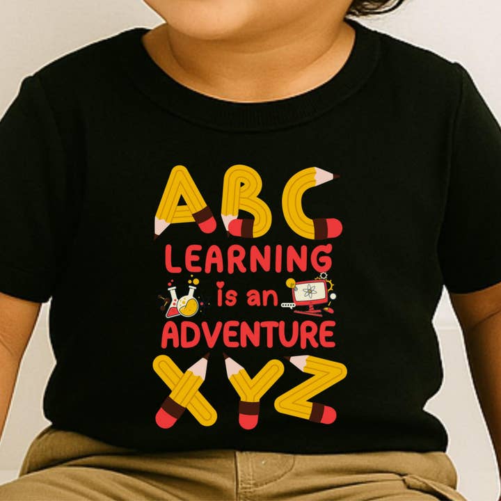 Kids STEM ABC Learning Shirt Learning Is an Adventure Tee for wholesale by IstiloPrints