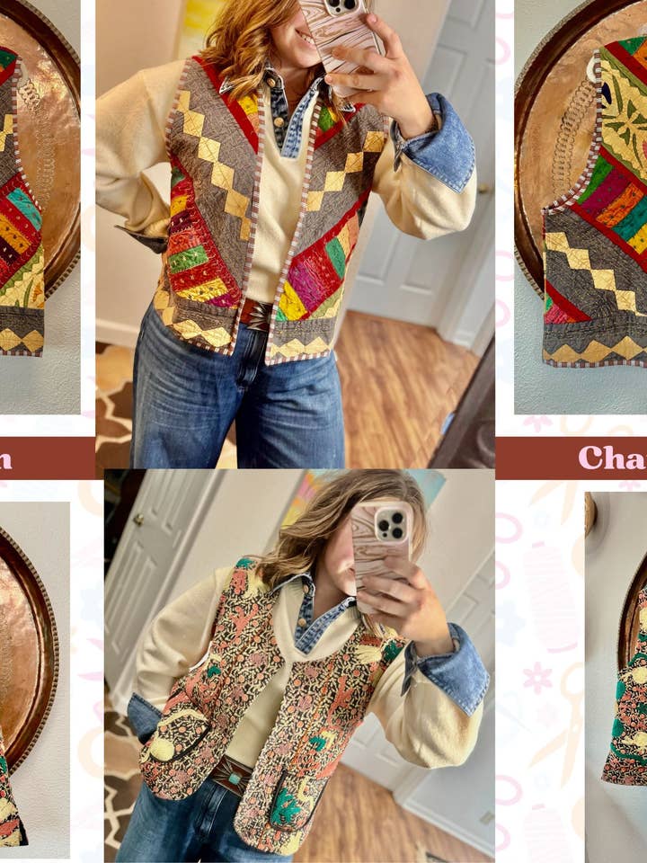 #11-12 : Statement Stitch Vest for wholesale by Chap and Graham Designs