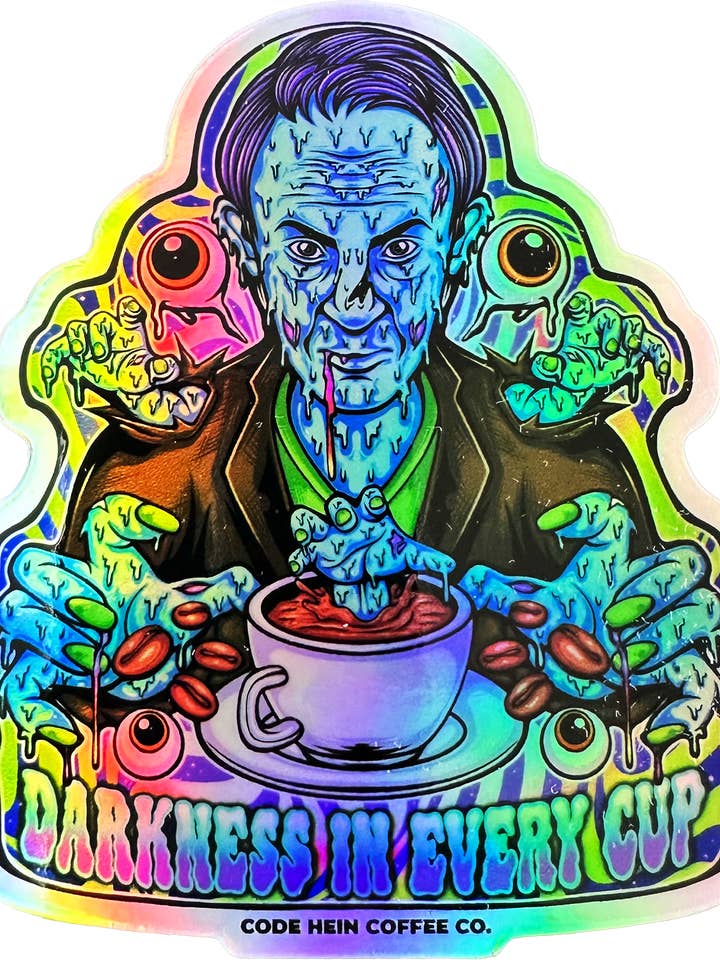 Crawfords Brainwave Brew holografisk klistermärke för wholesale av Code Hein Coffee Co.