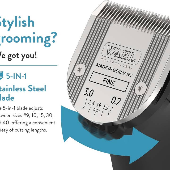 Alpine – wholesale Pet grooming tool – Dog – Wahl Professional Animal Creativa Cordless Dog, Cat, Pet, and Horse Clipper with 5-in-1 Adjustable Blade - Black2