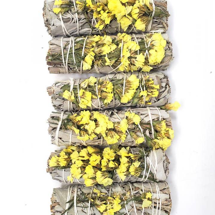 Sacred Sunday - Venta al por mayor Salvia - Varita difuminada de salvia blanca con flor amarilla