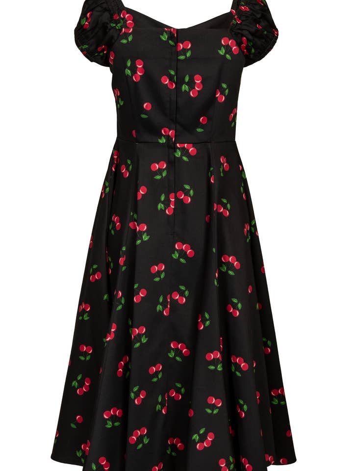 BLACK Nancy 50s Cherries Doll Dress for wholesale on Faire3