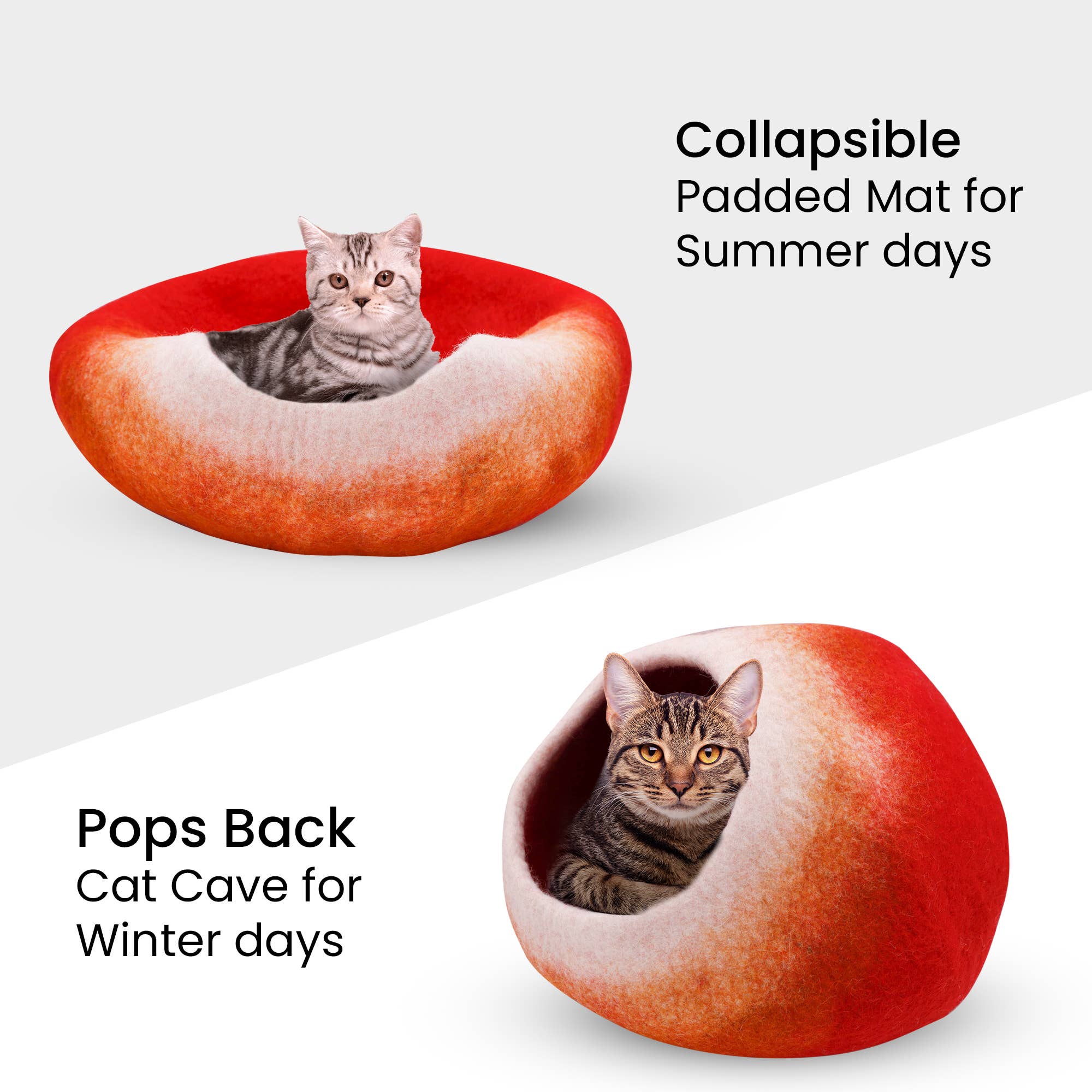 Lungta Imports – casota - Gato e cão por atacado – Caverna para Gatos de Lã Tingida à Mão / Cama e Casa Quente para Gatos26