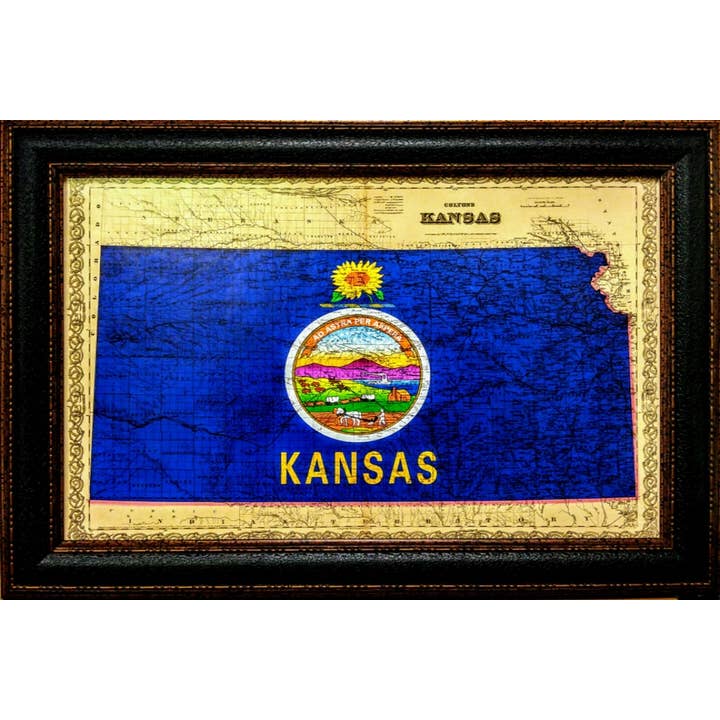 Carte des couleurs du Kansas pour la vente par Picture King