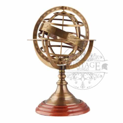 World Globe - Brass Armillary Zodiac (Medium) for wholesale by Vintage World Australia