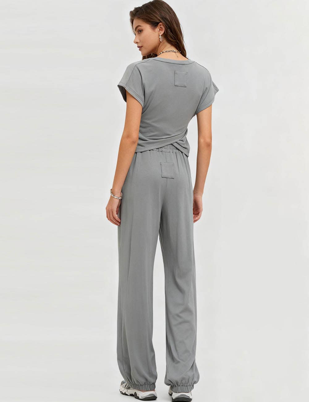 Sweetkama - Wholesale Lounge Set - Women's - Ladies Solid Color Crop Top and Pants Set SKST37948