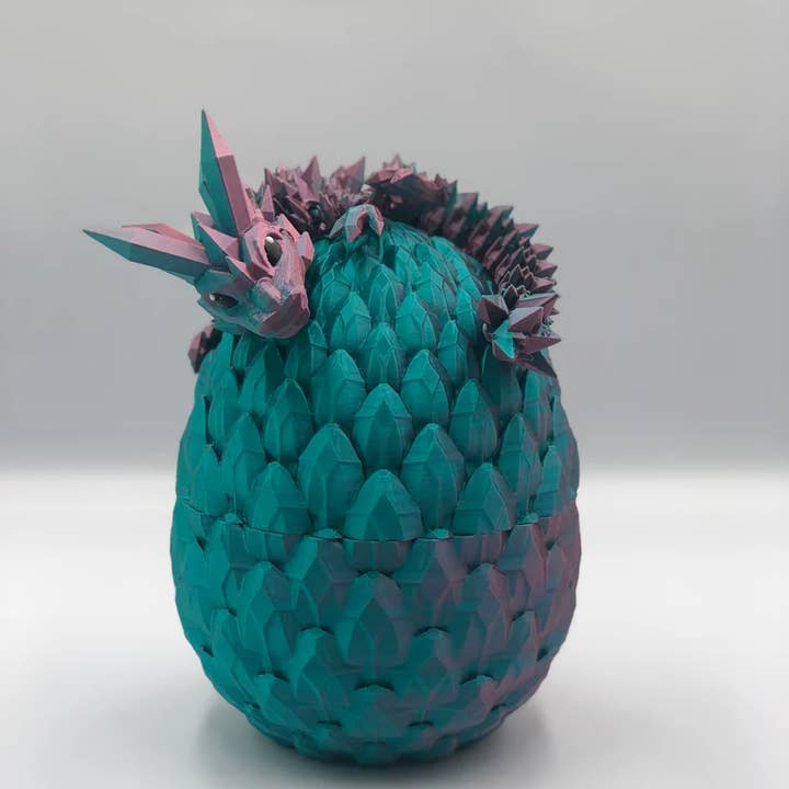 3D Studio Gifts - Wholesale Decorative Figurine - 3D Printed Dragon Hatchling - Teal & Mauve