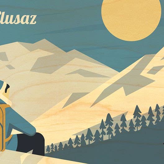 Mountain Sunset Wooden Postcard for wholesale by Hironwoods