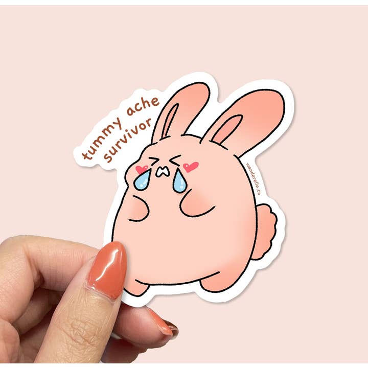 Tummy Ache Survivor Sticker for wholesale by Wanderella