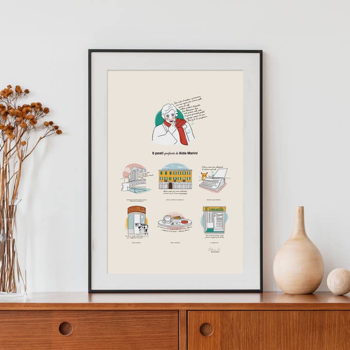 6 places by Alda Merini on the Navigli in Milan/Poster for wholesale by Addvent Italy
