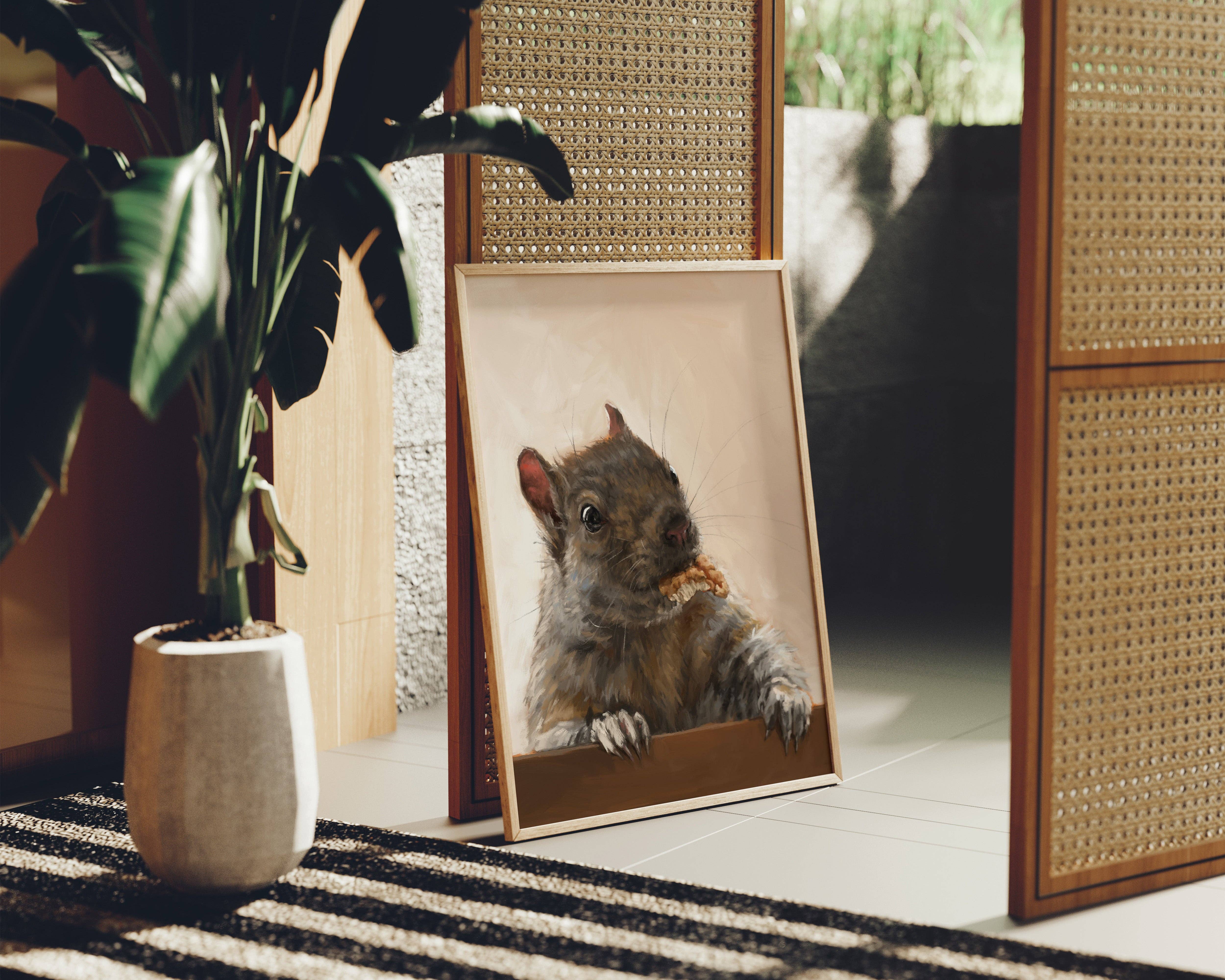 The Ugly Cat Studio - Wholesale Art Print - Grey Squirrel with a Walnut Fine Art Print22