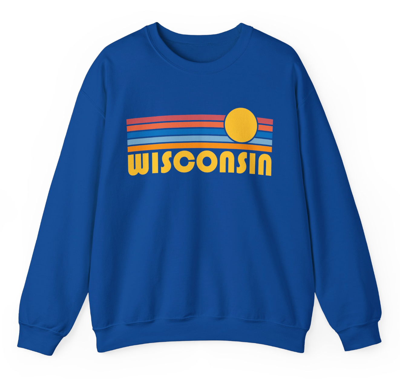 Hey Mountains - Wholesale Graphic Sweatshirt - Unisex - Wisconsin Sweatshirt, Retro Sunrise Unisex Wisconsin Sweater4