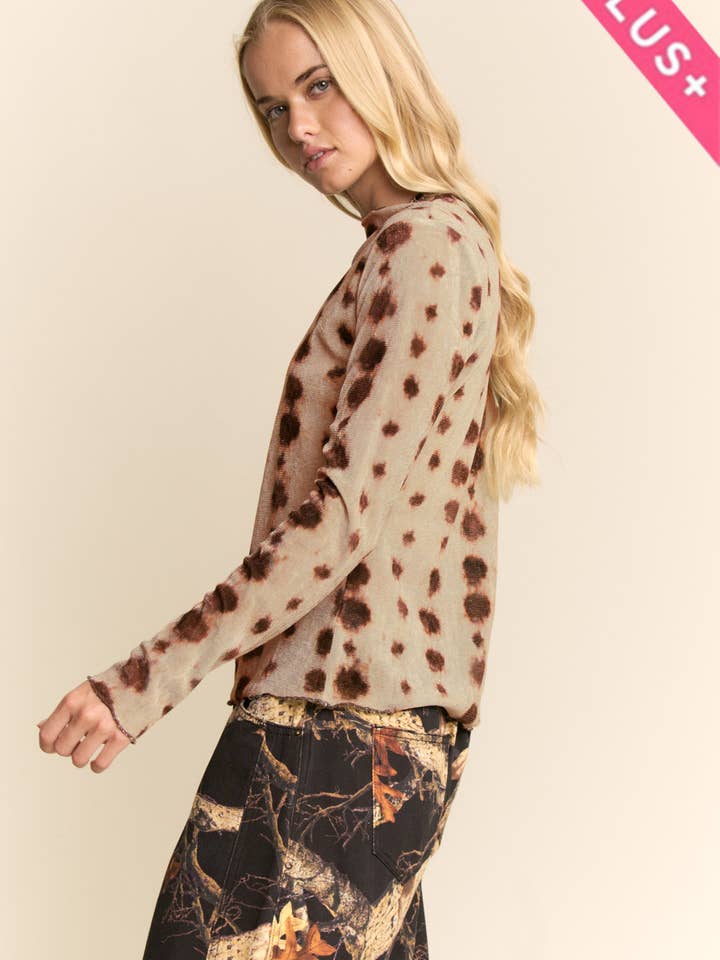 Davi & Dani - Wholesale Knit Top - Women's - PLUS MESH TIE DYE LONG SLEEVE TOP6