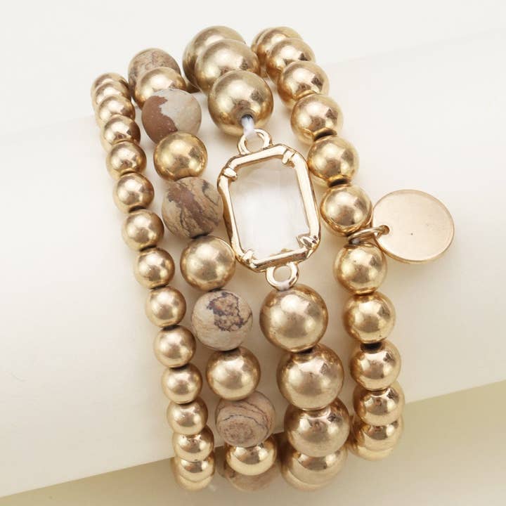 MiMi Wholesale - Wholesale Jewelry Set - CB2172 4 Piece CCB Semi Precious Bracelet Set1