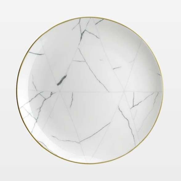 Marmorerad fin benporslin tallrik – 12 tum för wholesale av Tea and Linen