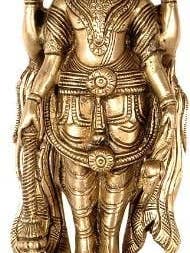 9" Four-Armed Standing Vishnu In Brass | Made In India for wholesale by Exotic India Art