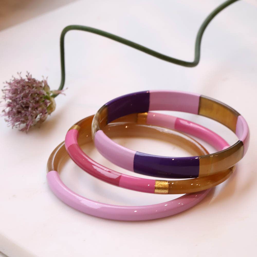 Les Cleias - Wholesale Bangle Bracelet - Set Madera of 3 horn bracelets0
