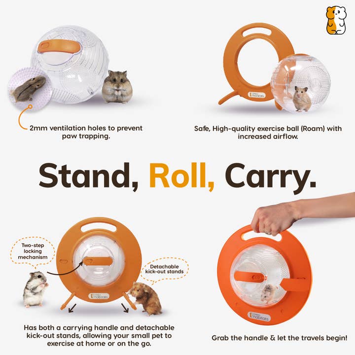 Happy Habitats - Vendita all'ingrosso Giocattolo per animali - Non gatti o cani - Halo Pet Carrier - Palla unica per criceti e palline per piccoli animali