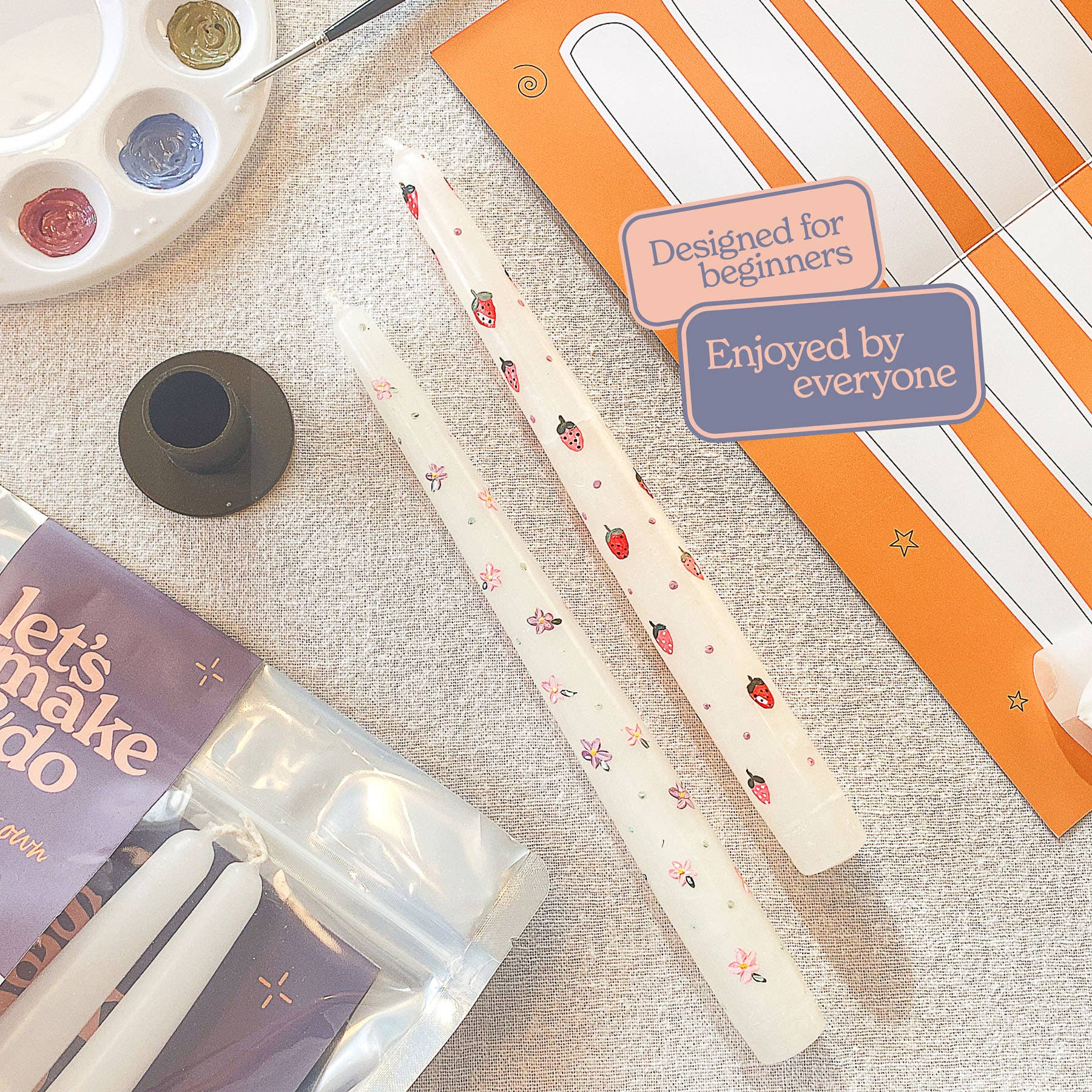 Let's Make & Do - Vente Kit de bricolage - Kit de peinture pour bougies décoratives à personnaliser4