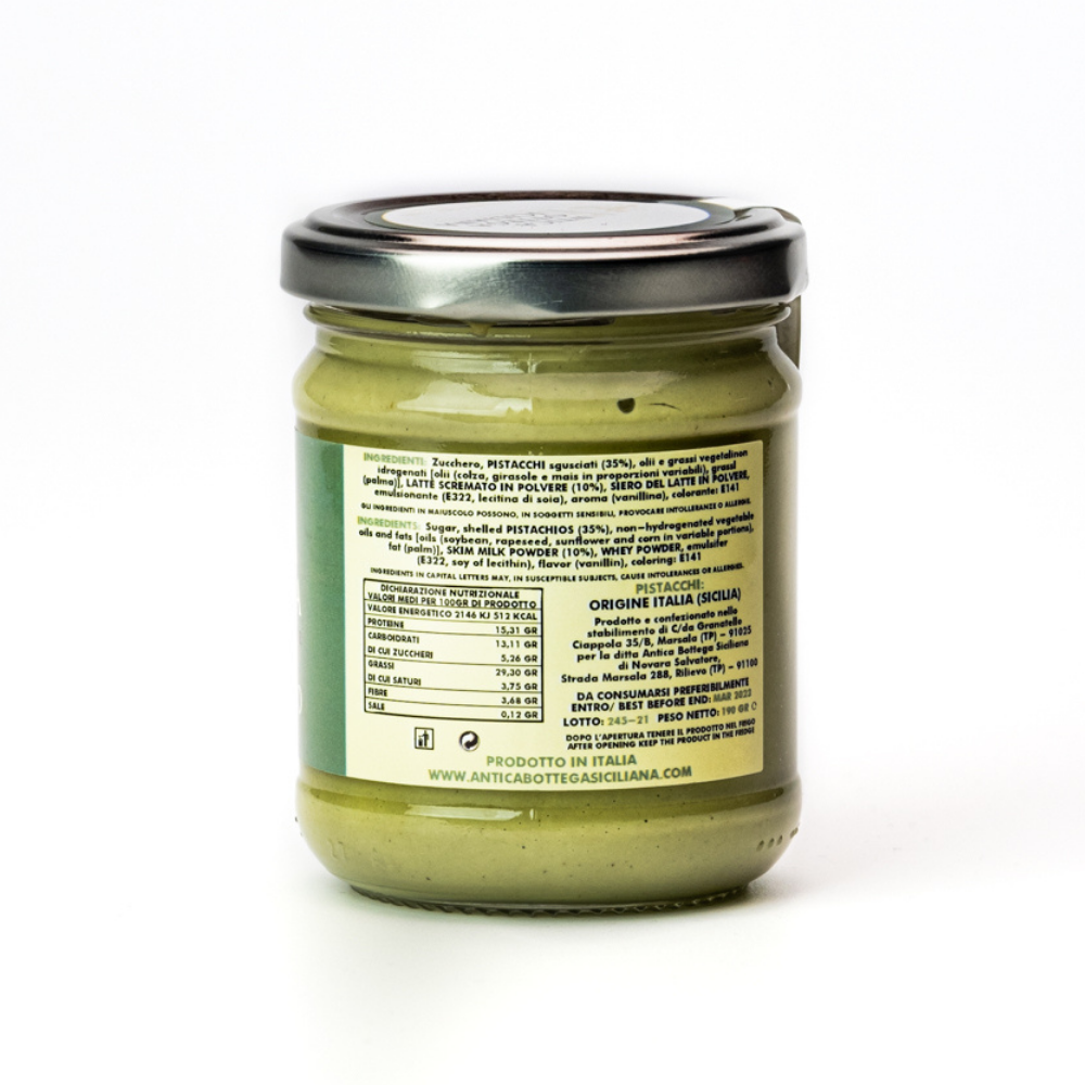 Antica Bottega Siciliana - Wholesale Nut Butter - Sicilian Pistachio Spreadable Sweet Cream - 190g1