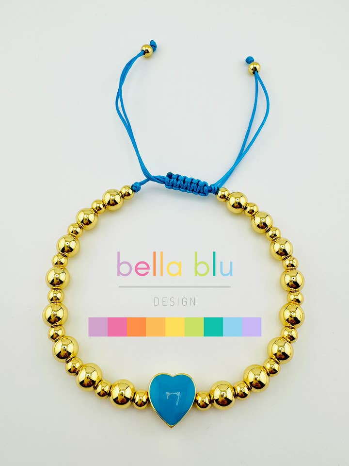 Julia gold filled bracelet with a turquoise heart for wholesale by Bella Blu Designs