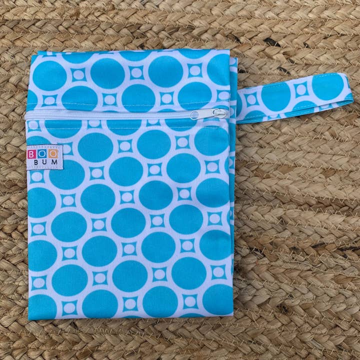 Large Wet Bag - Blue Spot for wholesale by Bamboo Baby Bum
