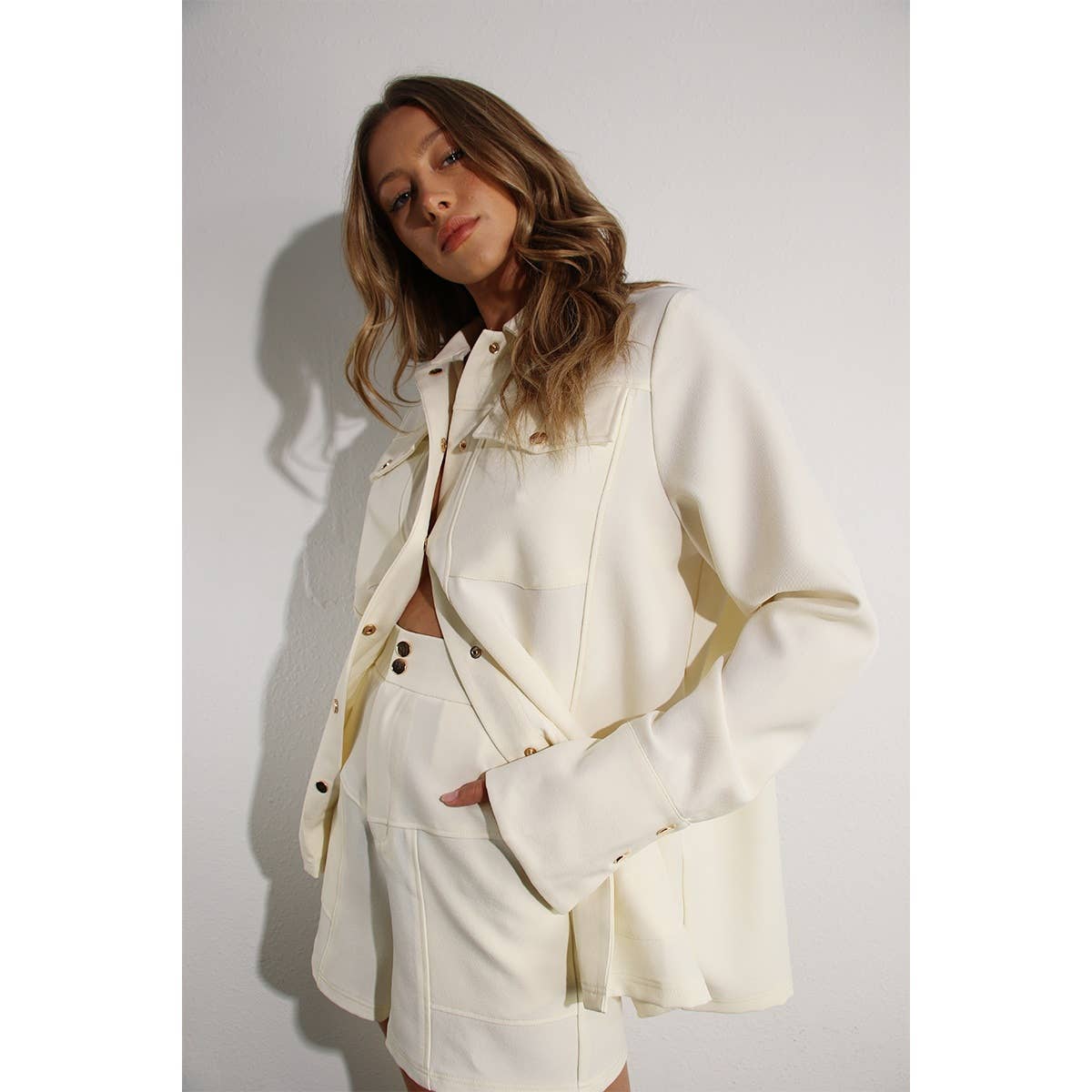 KOFFIEMELK JAS EN KORTE BROEK SET - Crèmekleurig voor groothandel op Faire19