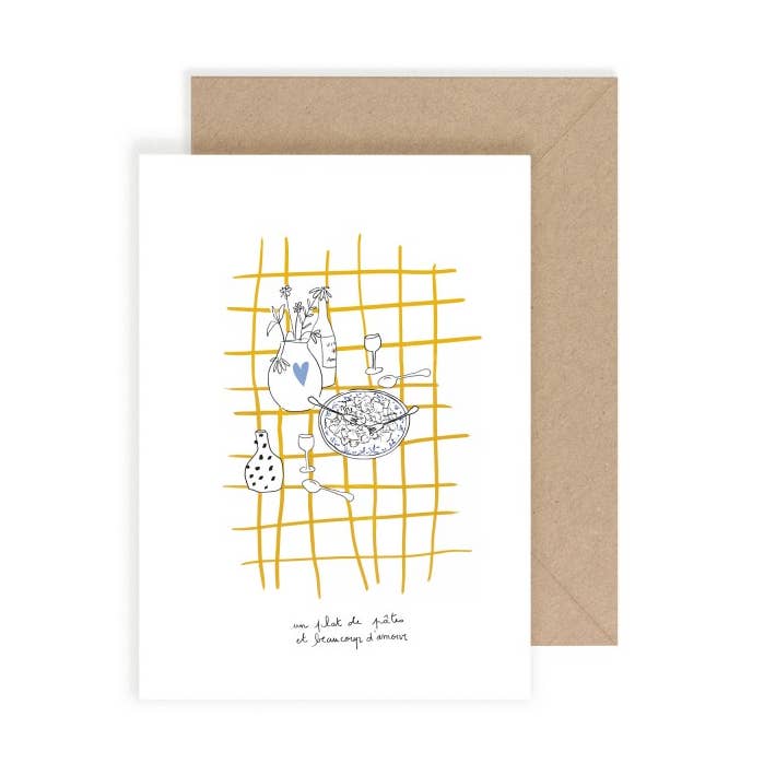 Card Farfalle, Pasta and Lots of Love for wholesale by MY LOVELY THING