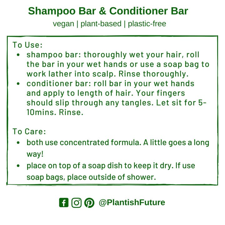 Plantish - Wholesale Shampoo Puck/Solid Shampoo - Rebalancing Shampoo and Conditioner Bar Set