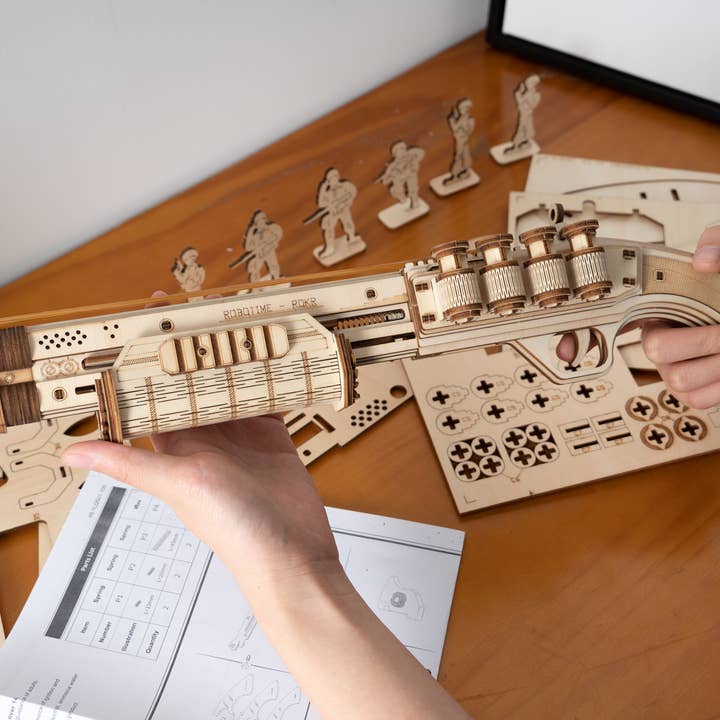 Hands Craft - Wholesale Puzzle - Kids - DIY 3D Puzzle Terminator M870 Rubber Band Gun3