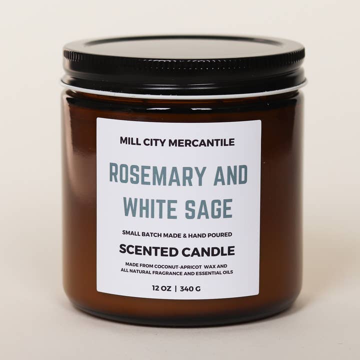CANDELA AL ROSMARINO E SALVIA BIANCA per la vendita all'ingrosso da parte di MILL CITY MERCANTILE